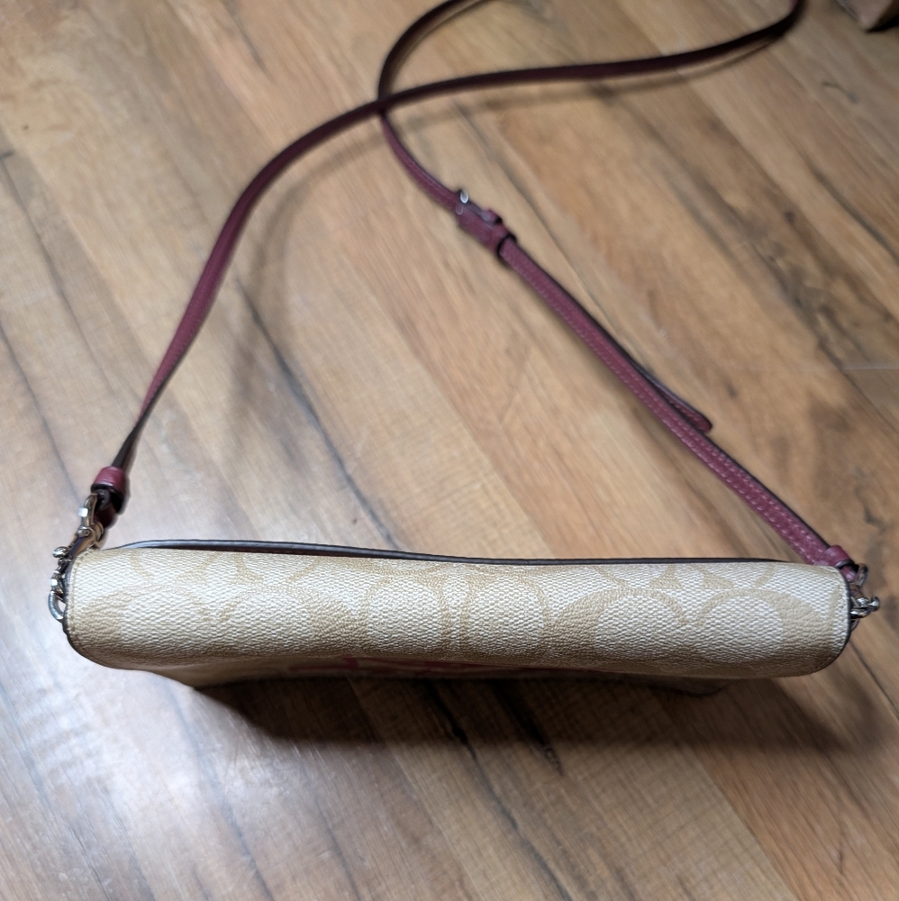 Anna Foldover Crossbody Clutch In Signature Canvas With Rexy By Guang Yu - Picture 8 of 14